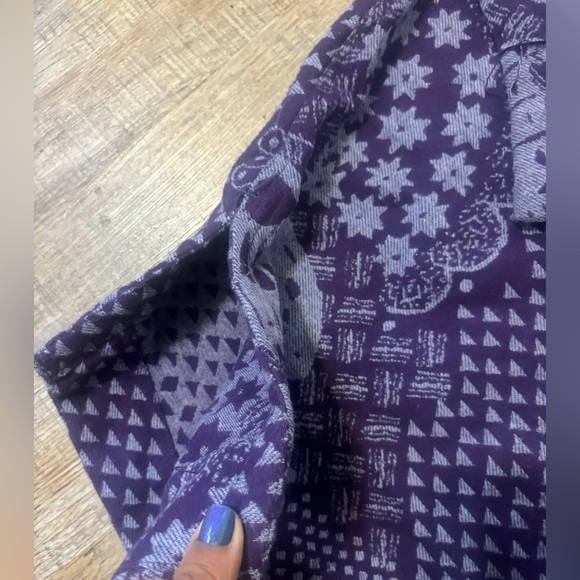Free People Butterfly Jacquard Shirt / Jacket Purple Size Large - Picture 12 of 16